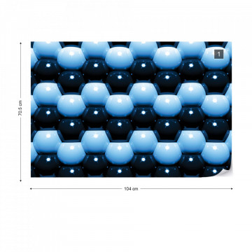 3D Blue And Black Ball Pattern Photo Wallpaper Wall Mural