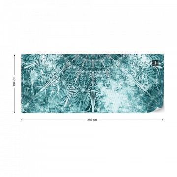Blue Turquoise Vintage Grunge Design Photo Wallpaper Wall Mural