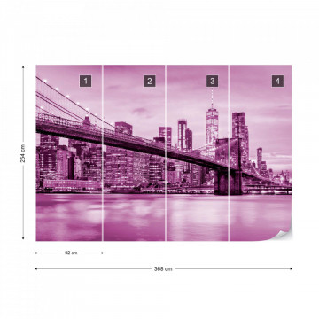 Fototapet - Podul Brooklyn NYC – Violet