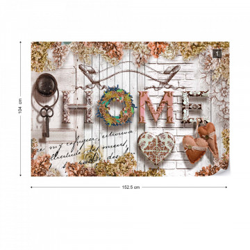 Home Flowers Vintage Farmhouse Chic Photo Wallpaper Wall Mural
