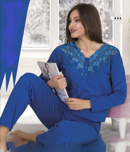 Pijama dama. Pijama dama albastra. Pijama albastra.