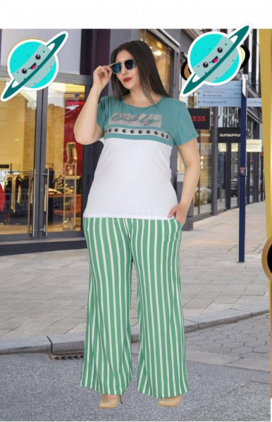 Compleu dama - bluza si pantalon - masura mare, bluza si pantaloni pentru masura 46.48.50