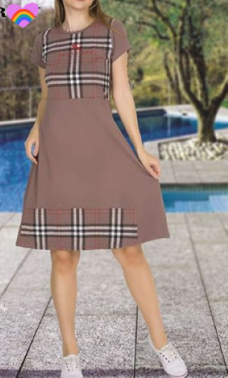 Rochie bej din bumbac