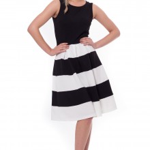 Rochie office Alb Negru