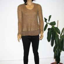 Bluza cu sclipici decolteu larg