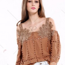 Bluza vintage brodata din bumbac