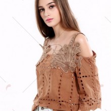 Bluza vintage brodata din bumbac