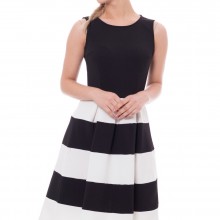 Rochie office Alb Negru