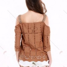 Bluza vintage brodata din bumbac