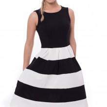 Rochie office Alb Negru