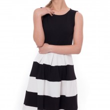 Rochie office Alb Negru