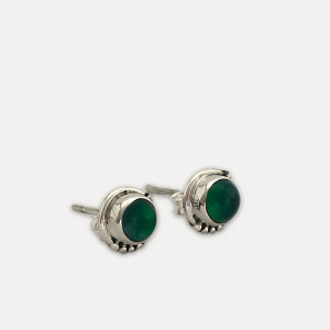 Cercei de argint cu onix verde Ramiya
