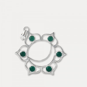 Pandantiv de argint cu onix verde Lotus