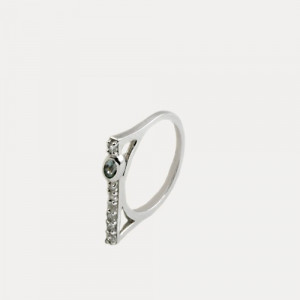 Inel de argint cu cristale zirconia si topaz Anamy
