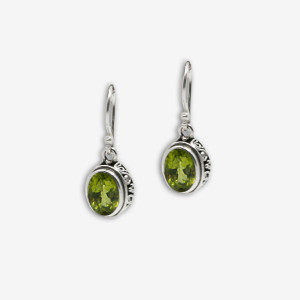 Cercei de argint cu peridot Prakasa
