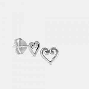 Cercei de argint Heart