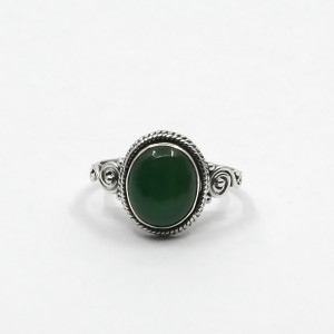 Inel de argint cu jad verde Shaanti