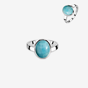 Inel de argint cu larimar Atama (#3)