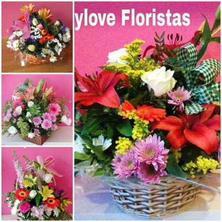 Cestas de flor variada talla L.