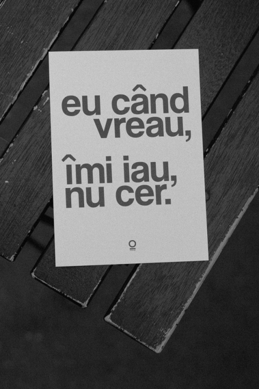 carte poștală "eu când vreau, îmi iau, nu cer"