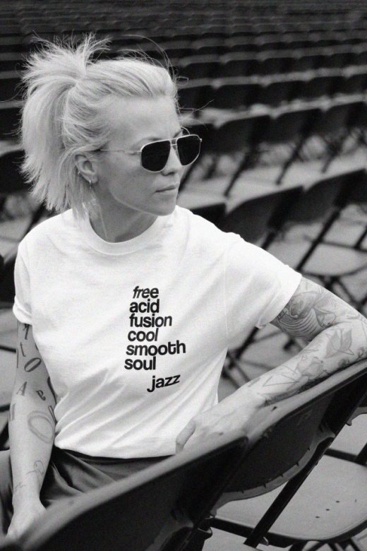 tricou unisex alb "jazz styles" Tombabe x JAZZx collab.