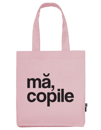 sacosa cu bretele lungi roz "ma, copile"