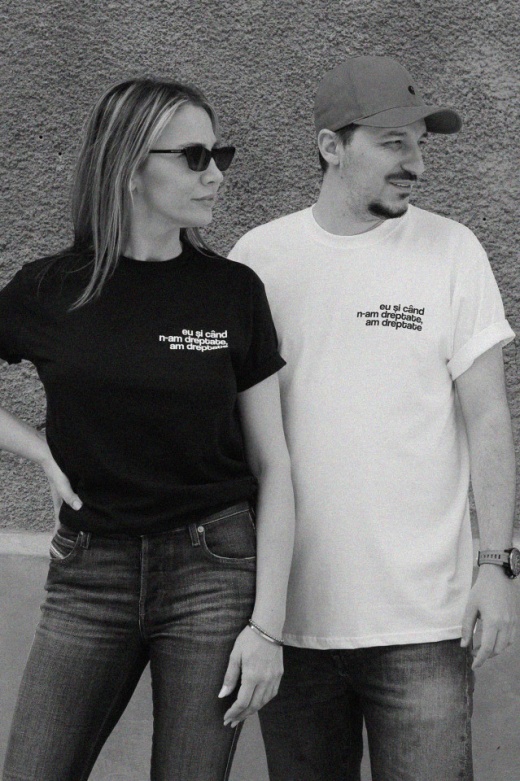 tricou unisex alb "eu si cand n-am dreptate, am dreptate"