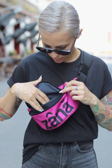 borsetă unisex roz "zână" Tombabe & BumbagR collab.