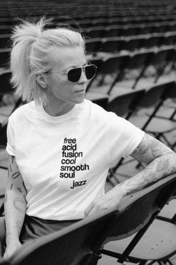 tricou unisex alb "jazz styles" Tombabe x JAZZx collab.
