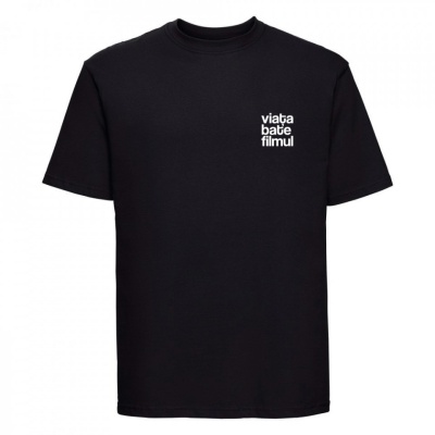tricou unisex negru "viata bate filmul" Tombabe & Anonimul Film Fest collab.
