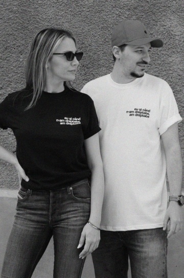 tricou unisex alb "eu si cand n-am dreptate, am dreptate"