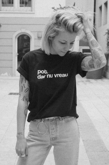 tricou unisex "pot, dar nu vreau" negru