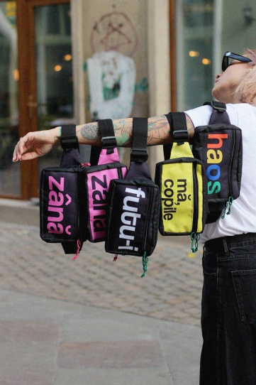borsetă unisex neagră "zână"