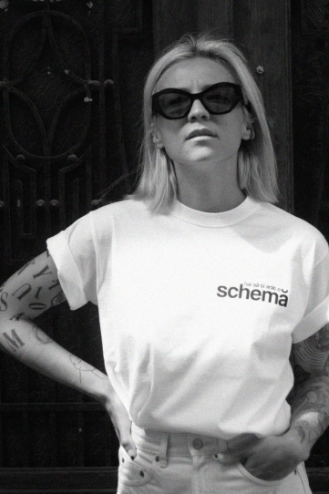 tricou unisex "hai să-ți arăt o schemă" alb
