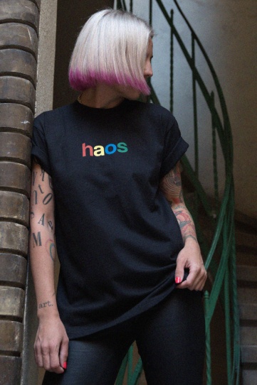 tricou unisex "haos" negru
