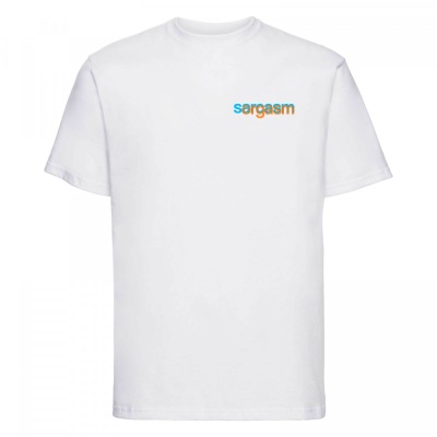 tricou unisex alb "sarcasm/orgasm"