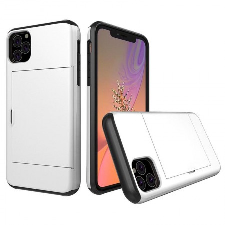 Husa iPhone 11 Alba Antisoc Cu Buzunar Pentru Card