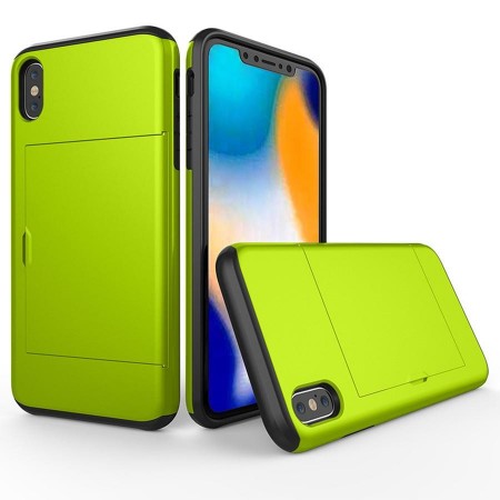 Husa iPhone XR Verde Antisoc Cu Buzunar Pentru Card