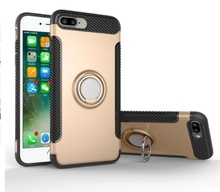 Husa iPhone 7 | 8 | SE (2020) Gold Carbon Cu Inel Rotativ