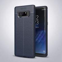 Husa Samsung Galaxy Note 8 Bleumarin din TPU cu Design de Tip Piele