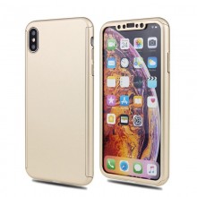 Husa iPhone XS Max 360° Gold Premium Ultra Slim Cu Folie de Sticla
