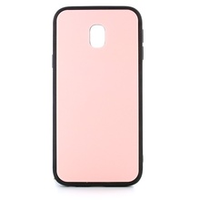 Husa Samsung Galaxy J3 (2017) Glass Antisoc Roz Cu Margini Negre