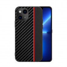 Tel Protect CARBON Case for Iphone 12 Pro Black with red stripe