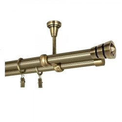 Galerie dubla Corso, prindere tavan, teava striata, grosime 19mm, aur antic,