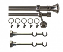 Set complet pentru fereastra PRINCE 19/19 - inox + Perdea 1008-V03 krem + Draperie CATIFEA V06 - inele capse inox