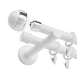 Galerie dubla BILA INOX PICIOR UNIVERSAL ,prindere perete 19/19 ALB