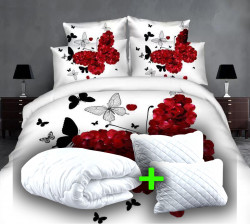 PACHET PROMO LENJERIE PAT DIGITAL PRINT 3D + 2 PERNE + PILOTĂ (P3D3)
