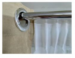 Set complet pentru fereastra PRINCE 19/19 - inox + Perdea 1008-V03 krem + Draperie CATIFEA V06 - inele capse inox