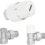Robineti calorifer coltar (tur-retur) Ferro cu cap termostatic 1/2”