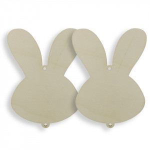 Cap iepure placaj 11,5x8,5cm 2/set